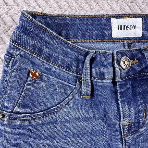 Hudson Girls Stretch Denim Skinny Jeans-Size 7 Button Flap Pockets - Picture 9 of 16